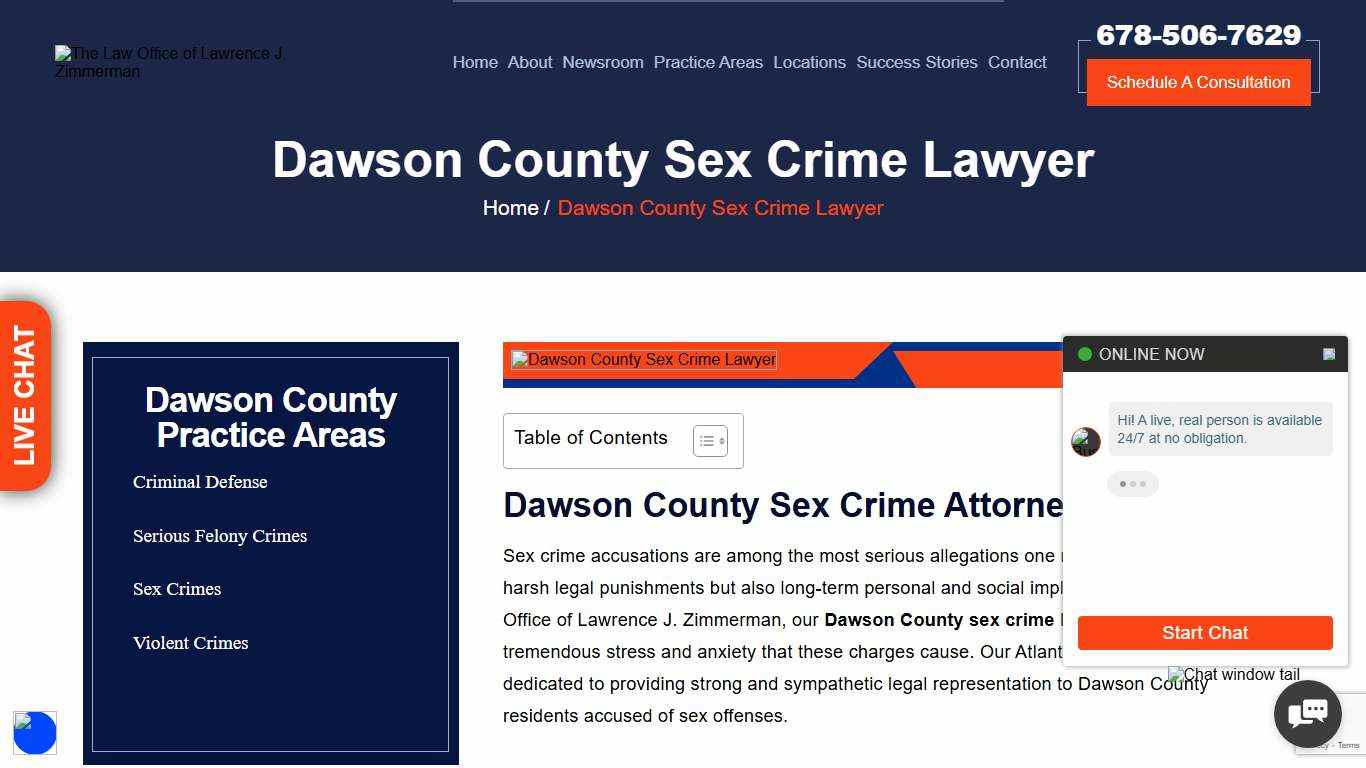 Dawson County Sex Crime Lawyer - Free Consultation